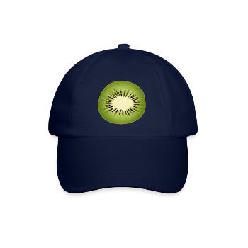 Kiwi Scheibe als frisches Fruchtmotiv - Baseballkappe - Blau/Blau - Vorne