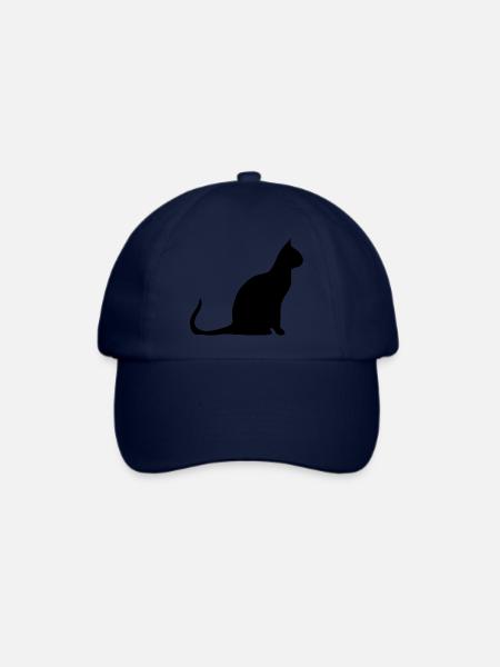 schwarze Katze Katze schwarz Katzen Silhouetten - Baseballkappe - Blau/Blau