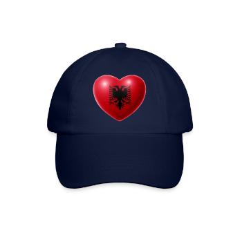 Herz (Albanien / Albania) - Baseballkappe - Blau/Blau - Vorne