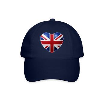 Herz (Großbritannien / Great Britain) - Baseballkappe - Blau/Blau - Vorne