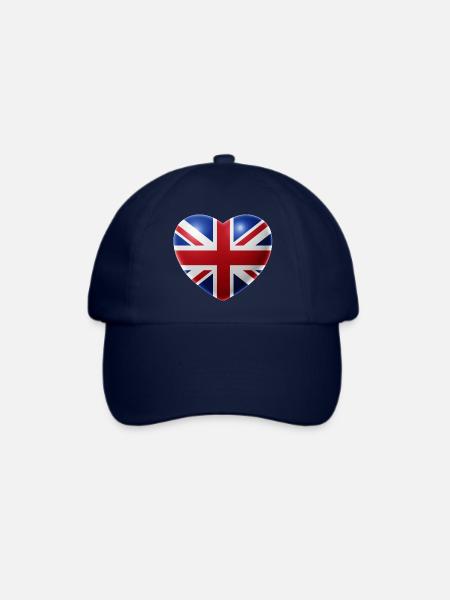 Herz (Großbritannien / Great Britain) - Baseballkappe - Blau/Blau