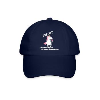 Einhorn: Frech? Ich nenn das verbal überlegen - Baseballkappe - Blau/Blau - Vorne