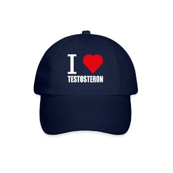 I LOVE TESTOSTERON WEISS - Baseballkappe - Blau/Blau - Vorne