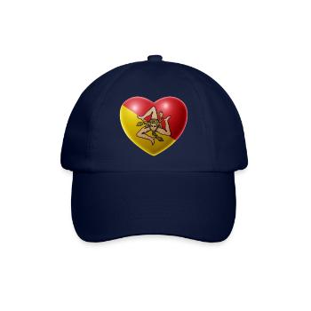 Herz (Sizilien / Sicilia) - Baseballkappe - Blau/Blau - Vorne
