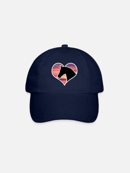 Pferd im Herz - Baseballkappe - Blau/Blau