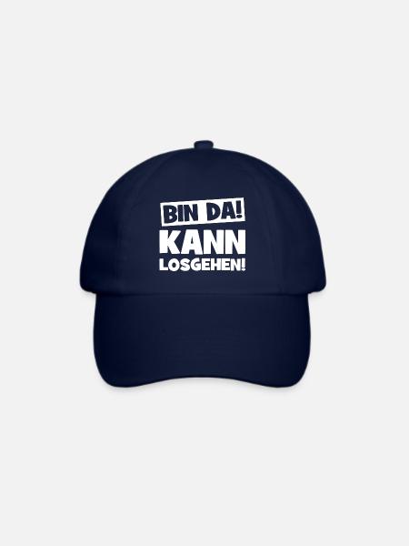 Bin da Kann losgehen Cooler Spruch Lustige Sprüche - Baseballkappe - Blau/Blau