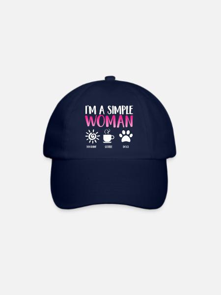 I´m a simple Woman - Sunshine - Coffee - Dogs - Baseballkappe - Blau/Blau