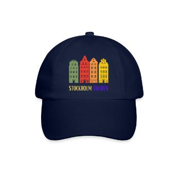 Stockholm Schweden, authentische Häuser aus der Altstadt - Baseballkappe - Blau/Blau - Vorne