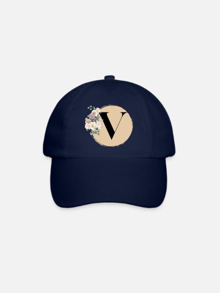 Buchstabe V - Baseballkappe - Blau/Blau