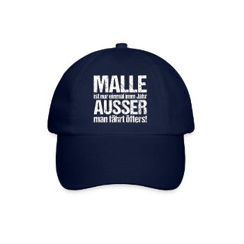 Malle Mallorca Spruch Geschenk - Baseballkappe - Blau/Blau - Vorne