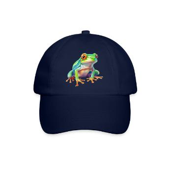 Wasserfarbe Frosch - Baseballkappe - Blau/Blau - Vorne