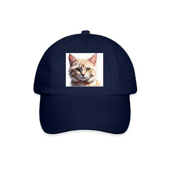 Katze Zeichnung - Baseballkappe - Blau/Blau - Vorne