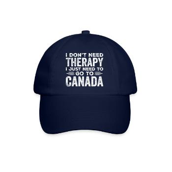 Ich brauche keine Therapie, ich muss nur nach Kanada - Baseballkappe - Blau/Blau - Vorne
