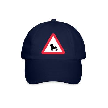 Achtung Löwen-Warnung - Baseballkappe - Blau/Blau - Vorne