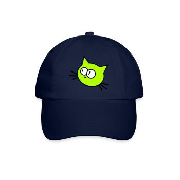 Neugierige Katze Guckt Lustig Ulkig Albern Komisch - Baseballkappe - Blau/Blau - Vorne