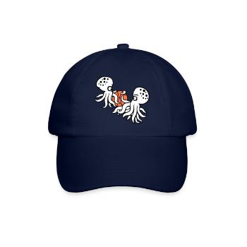 2 Oktopus Basketball spielen Ball Team Sport Hobby - Baseballkappe - Blau/Blau - Vorne