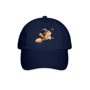Hexenkatze Besen Halloween Katze Tierhumor Cartoon - Baseballkappe - Blau/Blau - Vorne
