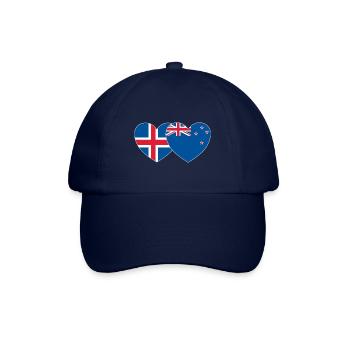 Island Neuseeland Flagge Herz - Baseballkappe - Blau/Blau - Vorne