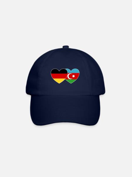 Deutschland Aserbaidschan Flagge Herz - Baseballkappe - Blau/Blau
