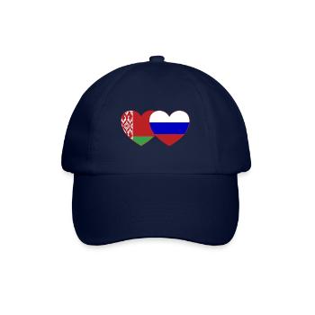 Belarus Russland Flagge Herz - Baseballkappe - Blau/Blau - Vorne