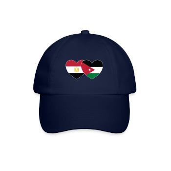Ägypten Jordanien Flagge Herz - Baseballkappe - Blau/Blau - Vorne
