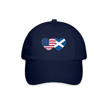 USA Schottland Flagge Herz - Baseballkappe - Blau/Blau - Vorne
