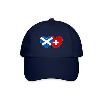 Schottland Schweiz Flagge Herz - Baseballkappe - Blau/Blau - Vorne