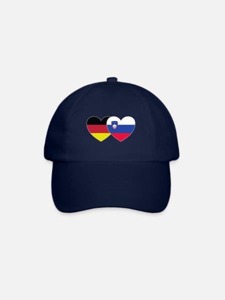 Deutschland Slowenien Flagge Herz - Baseballkappe - Blau/Blau