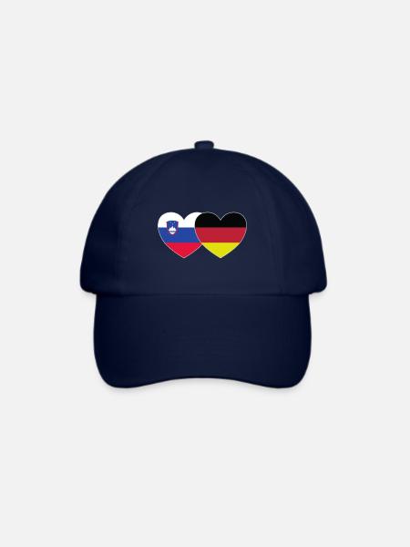 Slowenien Deutschland Flagge Herz - Baseballkappe - Blau/Blau