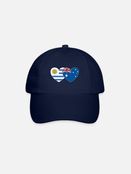 Uruguay Australien Flagge Herz - Baseballkappe - Blau/Blau