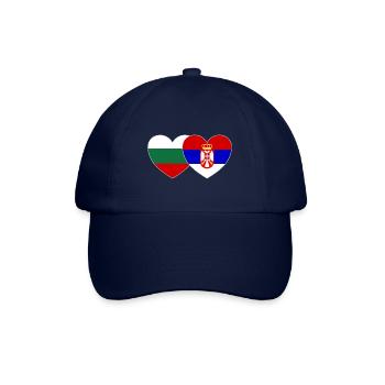 Bulgarien Serbien Flagge Herz - Baseballkappe - Blau/Blau - Vorne