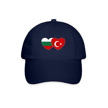 Bulgarien Türkei Flagge Herz - Baseballkappe - Blau/Blau - Vorne