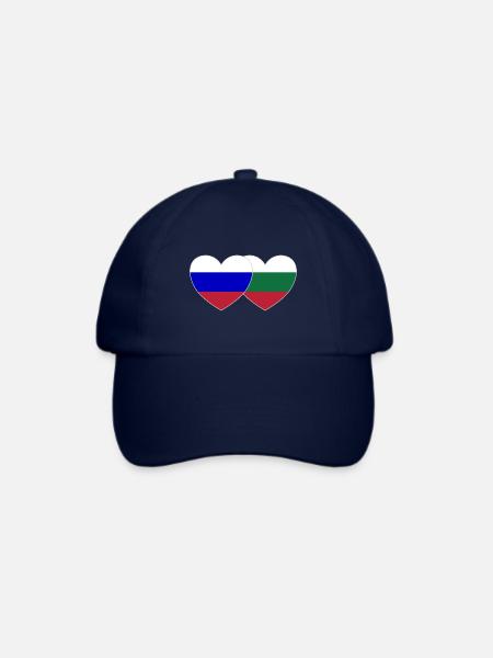 Russland Bulgarien Flagge Herz - Baseballkappe - Blau/Blau