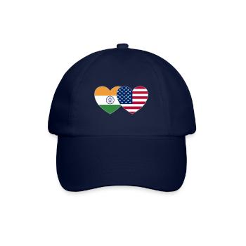 Indien USA Flagge Herz - Baseballkappe - Blau/Blau - Vorne