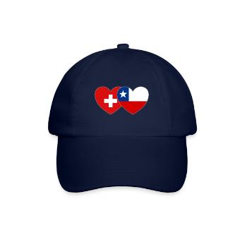 Schweiz Chile Flagge Herz - Baseballkappe - Blau/Blau - Vorne