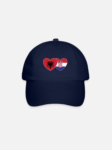Albanien Kroatien Flagge Herz - Baseballkappe - Blau/Blau