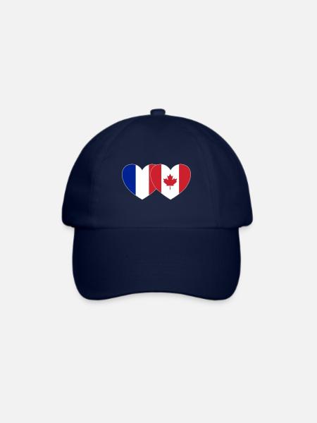 Frankreich Kanada Flagge Herz - Baseballkappe - Blau/Blau
