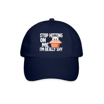 Hör auf mich anzubaggern, ich bin schüchtern - Baseballkappe - Blau/Blau - Vorne