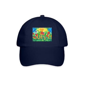 "Blumenwiese" - Baseballkappe - Blau/Blau - Vorne