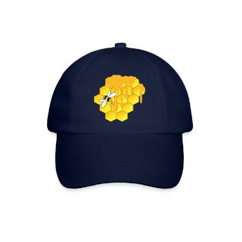 Honigbiene, Wabe - Baseballkappe - Blau/Blau - Vorne