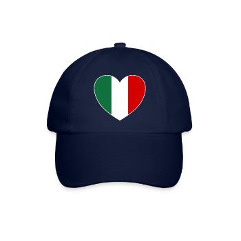 Italien Flagge Herz breit - Baseballkappe - Blau/Blau - Vorne