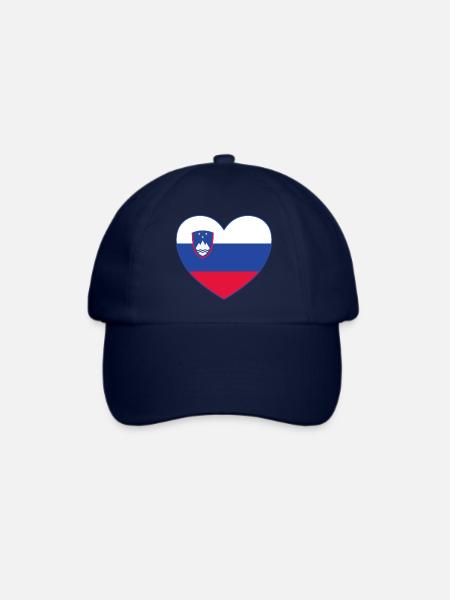 Slowenien Flagge Herz - Baseballkappe - Blau/Blau