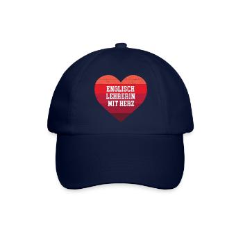 Englisch Lehrerin mit Herz Beste Englischlehrerin - Baseballkappe - Blau/Blau - Vorne