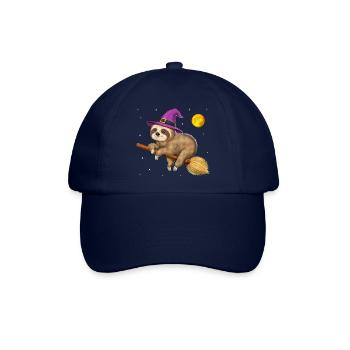 Faultier Hexe Reitbesen - Baseballkappe - Blau/Blau - Vorne