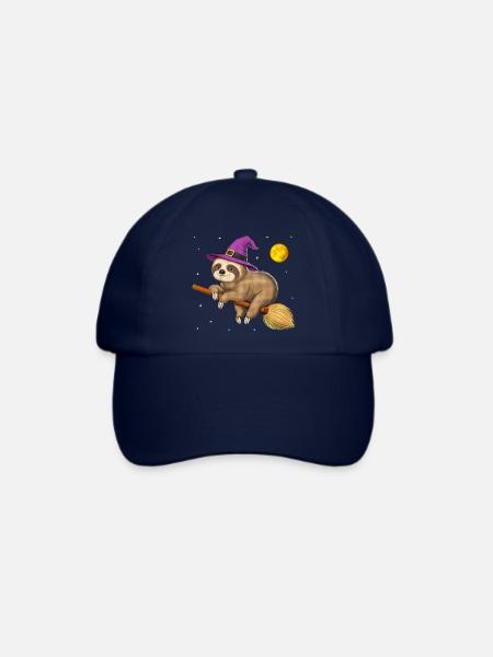 Faultier Hexe Reitbesen - Baseballkappe - Blau/Blau