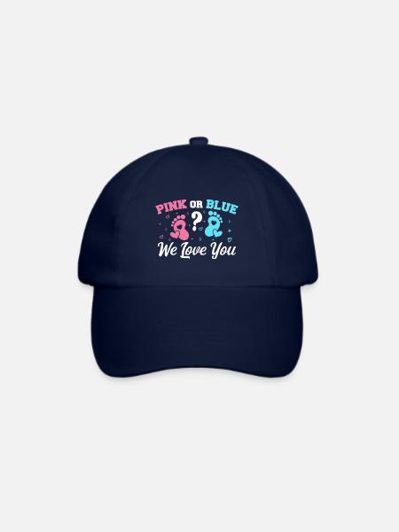 Pink oder Blau Wir lieben dich - Gender Reveal - Baseballkappe - Blau/Blau