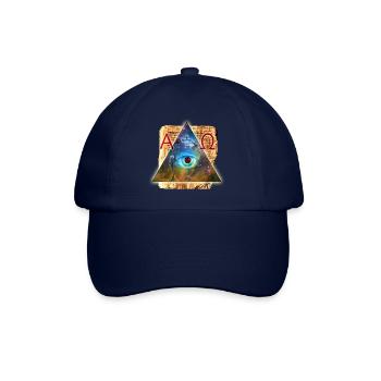 Das Auge Gottes Alpha + Omega - All-sehende - Baseballkappe - Blau/Blau - Vorne