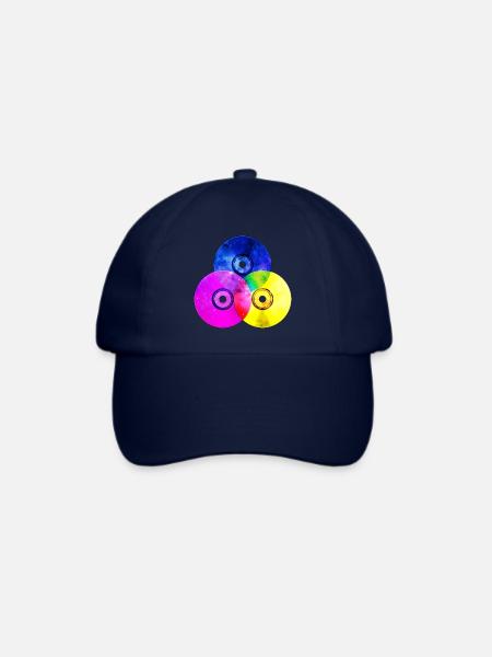Bunte CDs (Dreieck) - Baseballkappe - Blau/Blau