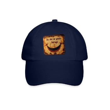 Smile it's free therapy - Charmantes Blechschild - Baseballkappe - Blau/Blau - Vorne