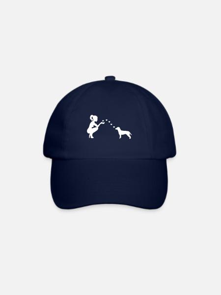 Jack Russell Terrier mit Frau - Baseballkappe - Blau/Blau